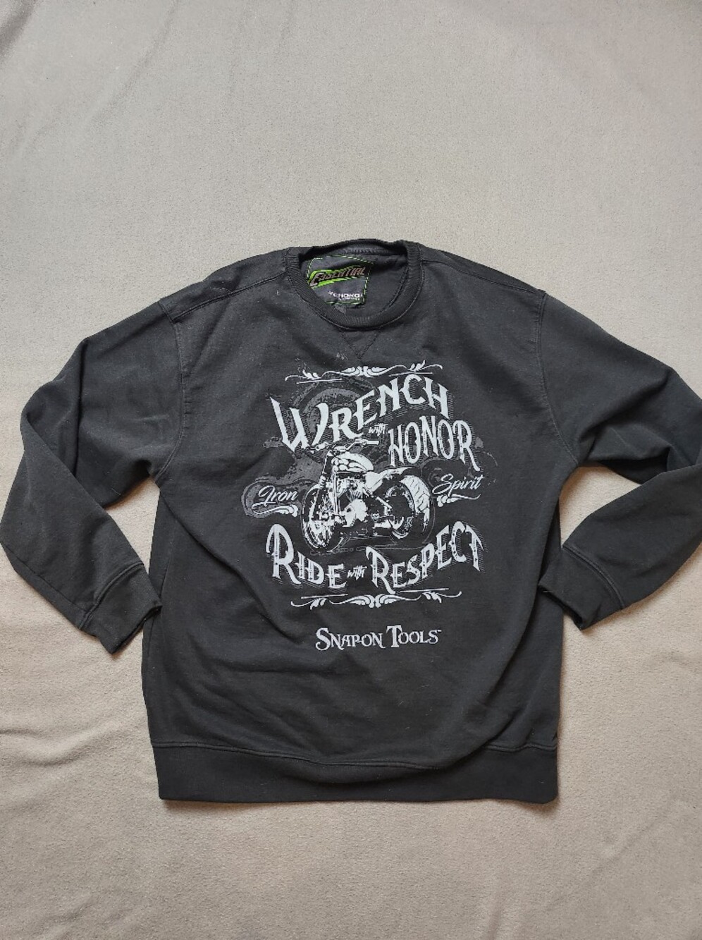 Snap-on Tools Wrench Honor Ride with Respect Motorcycle Sweatshirt Choko XL